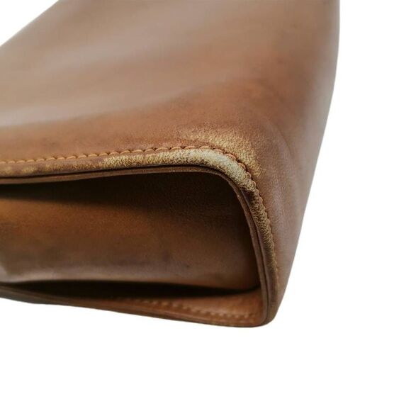 Rare Vintage 1970s Gucci Cognac Tan Leather 2-1 Bag | Green & Red Enamel with Go - Picture 11 of 13